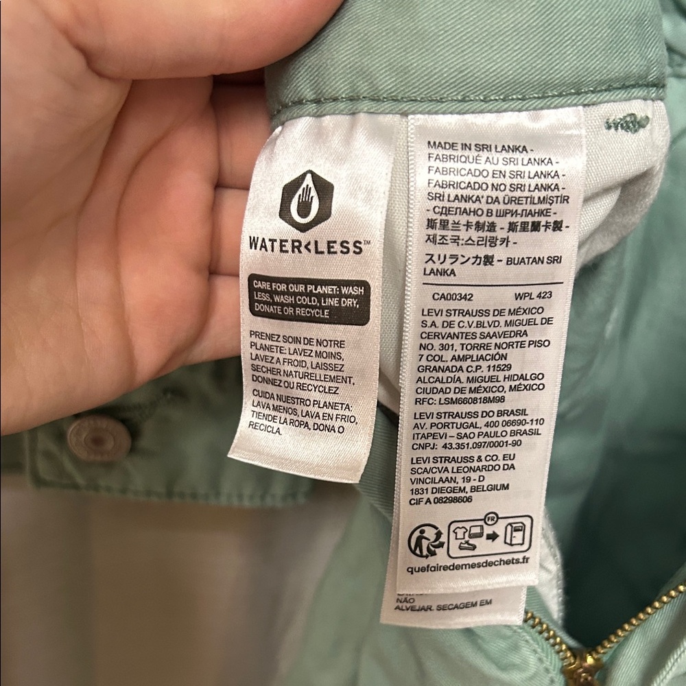 Levi's Sage Green Button-Front Utility Jumpsuit - Picture 7 of 9